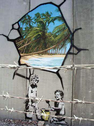 Ilustración de Banksy para ''Materia e Idea"