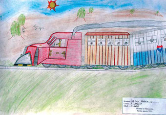 Dibujo de David Parra O. (9 años), 4º Básico, Escuela El Melocotón, 2010.