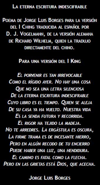 La eterna escritura indescifrable Poema de Jorge Luis Borges