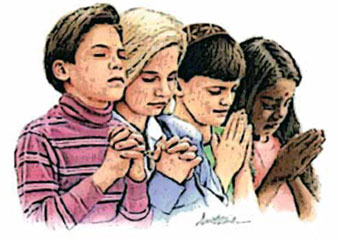 Niños rezando
