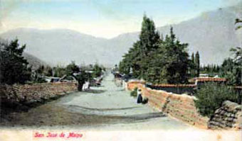Antiquísima postal que muestra la Calle del Medio antes de su comienzo.