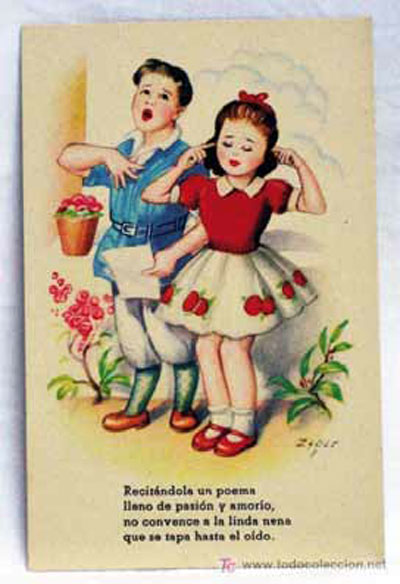 Niños recitando un poema.