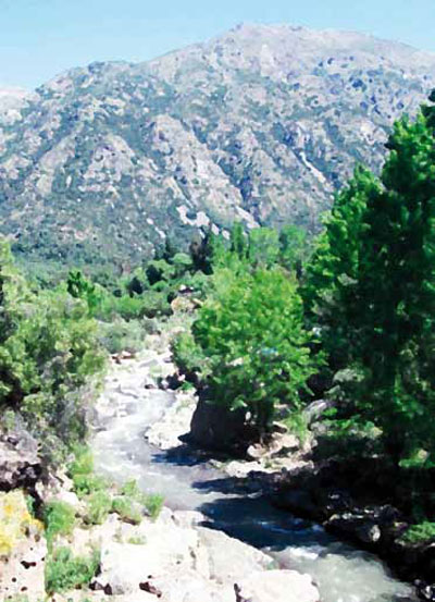 Paisaje con una parte del Río Maipo.