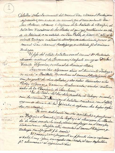 Primera página de la carta