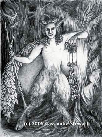 Ilustración de un fauno de Cassandra Stewart, 2005.