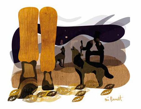 Ilustración de Onii Planett para el cuento El Viejo Agachao.