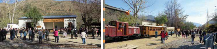 Dos aspectos de la celebración del 25 de mayo en la Estación El Melocotón.