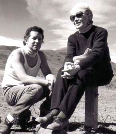 Olga y su hijo Humberto, en Portezuelo, Lagunillas, década del 80.