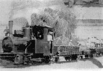 Locomotora a vapor del Tren Militar.